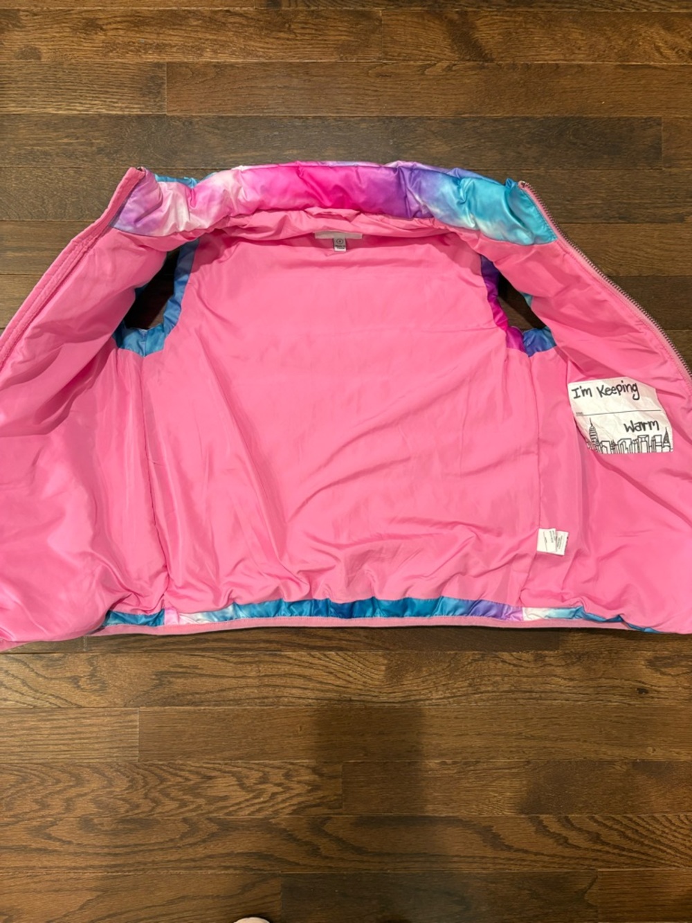 Appaman Girls Tie Dye Puffer Vest Size 8 Pink Blue Purple Zip Front Jacket - Picture 6 of 10